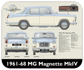 MG Magnette MkIV 1961-68 Place Mat, Small